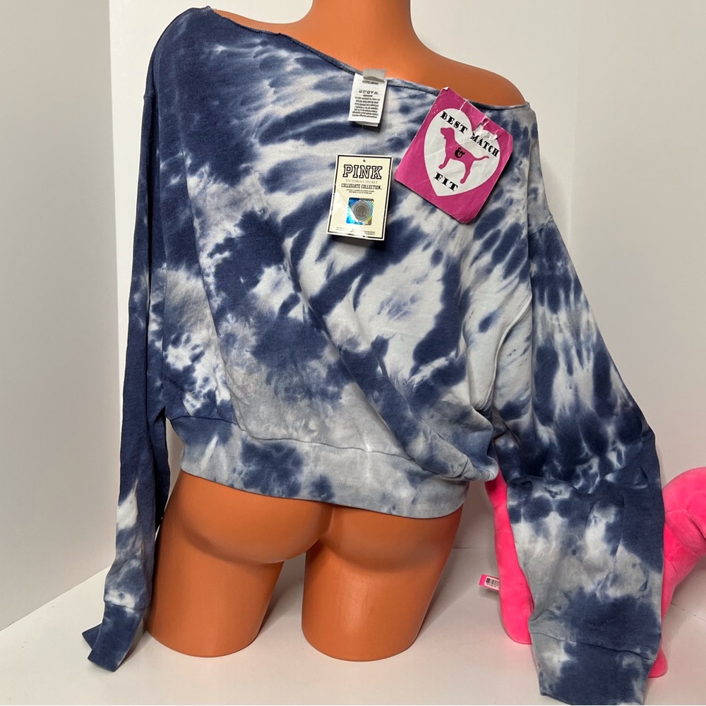 Victoria’s Secret PINK M Logo Brigham Young University Tie Dye Sweatshirt - Picture 2 of 2
